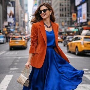 \\ Lands’ End Corduroy Blazer  \\ Deep Persimmon  \\